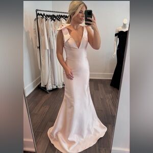 Lazaro Lucy Bow Gown in Petal Mikado